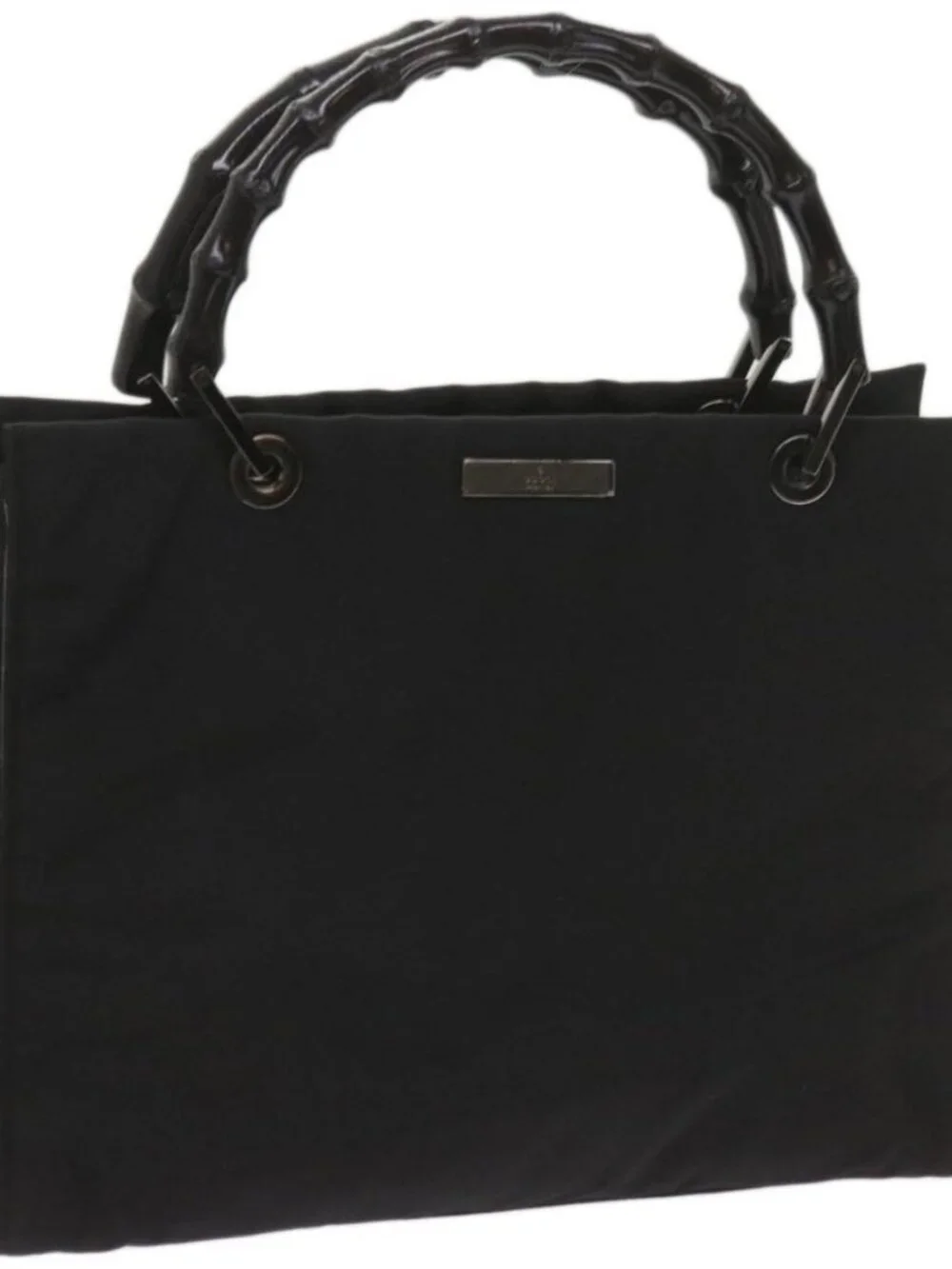 GUCCI Bamboo Hand Bag Canvas Black 002 1016 Auth ep3520
